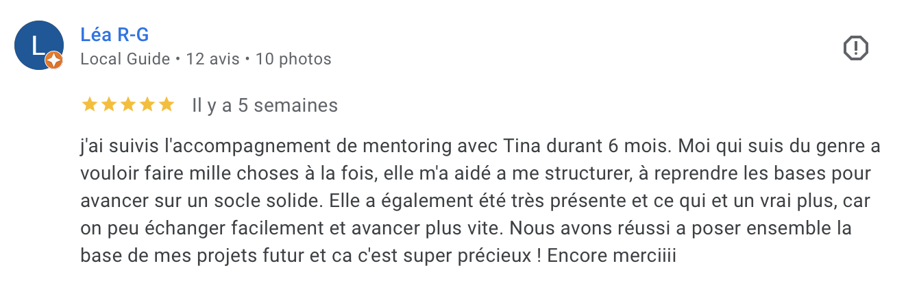 Avis Google de Léa R-G
